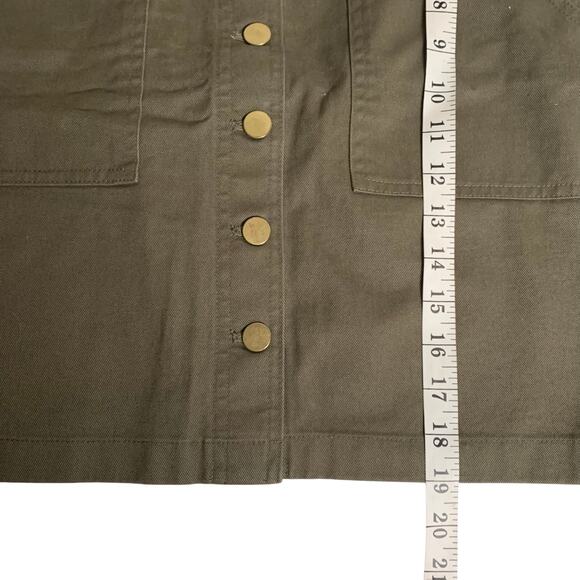 Loft Skirt Women's Size 4 Army Green Utility Button Front With Pockets - Picture 6 of 6